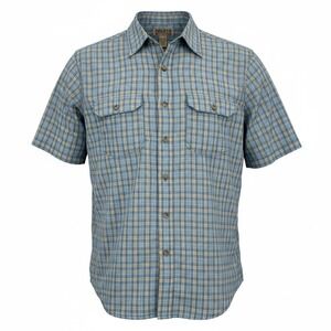 Duluth Trading Co Mens 2XL Tall Plaid Short Sleeve Button Up Shirt Work Casual